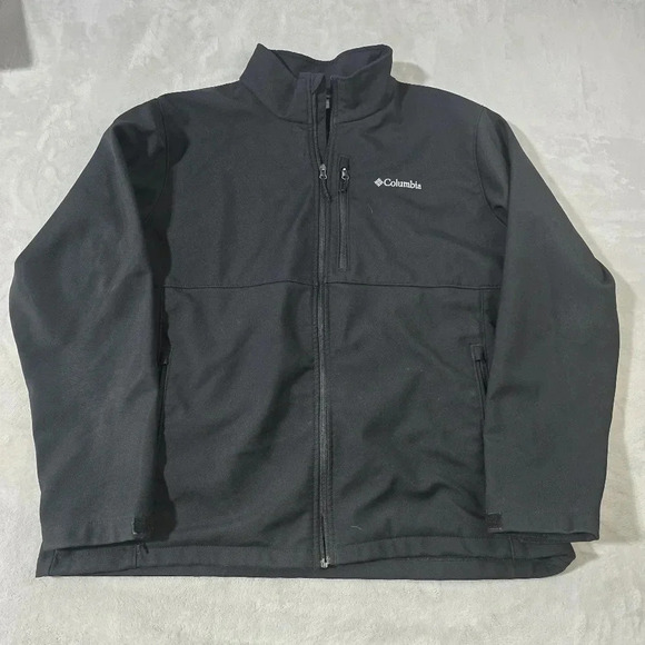 Columbia Soft Shell Fleece Lined Black Jacket Sz XXL 2XL - Picture 1 of 8